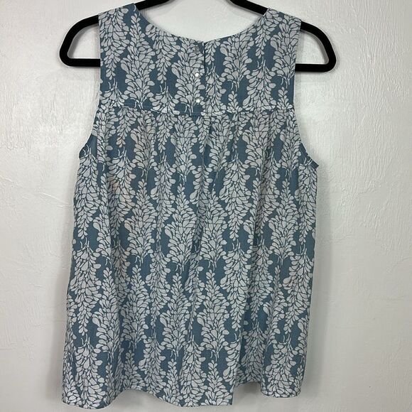 THML Leafy Pattern Embroidered Sleeveless Top Blouse Size L - Picture 2 of 7